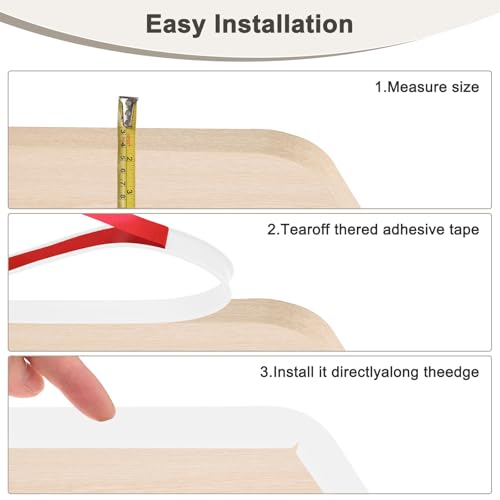 Protector de borde flexible autoadhesivo TPE M METERXITY en forma de U blanco para estantes 6