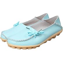 King Ma Women's Leather Comfort Loafer Flats Pumps