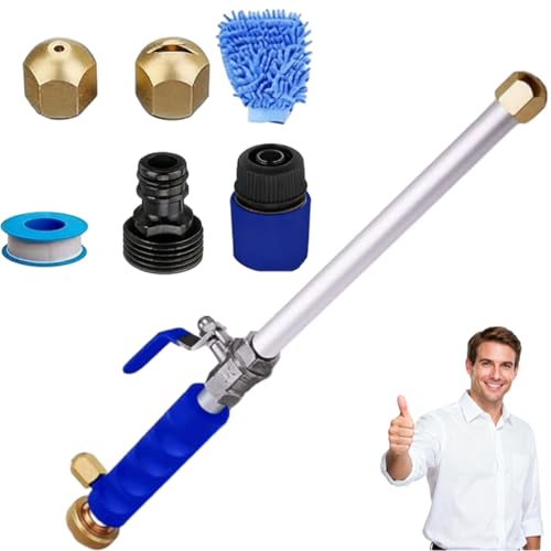 Hydro Blast Power Nozzle Hydroblast Power Nozzle One Powers Nozzles for All Your Cleaning Needs Nozzles PowersWasher for Garden Hose High Pressure PowerS Washer Wand For Garden Car Home (Blue)