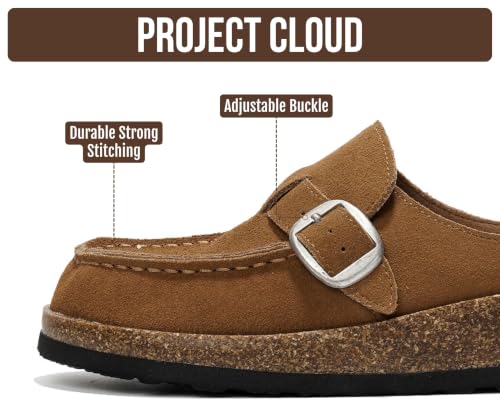 Image of Project Cloud 100% Genuine Leather Moccasin Style Clogs for Women (Carline) | Memory Foam Insole for Comfortability; Non-Slip and Durable Womens Clogs; Lightweight and Water-Resistant Mules for Women
