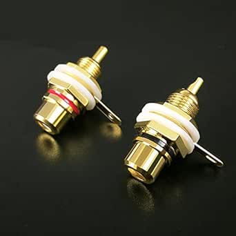 10 Pares Terminales Pala 8GA - Chapado Oro, Anillo Barrera - Conectores Altavoz, Audio