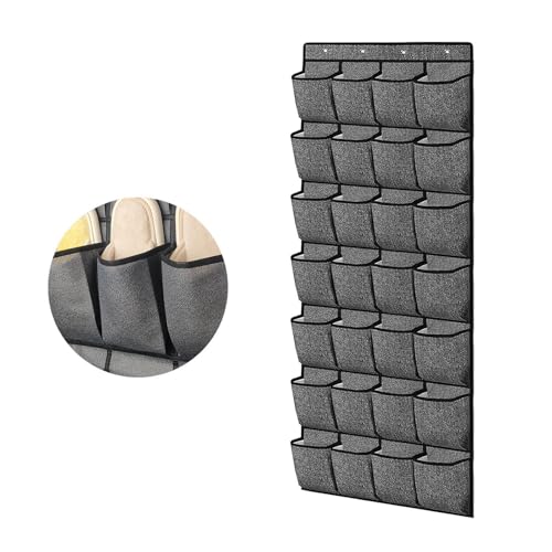 Organizador de puerta para zapatos con tabla numerada y 28 bolsillos colgantes 8