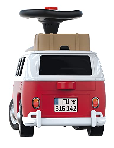 BIG – Bobby Car Baby VW T1 (rot-weiß) - Kinderfahrzeug mit Flüsterreifen, Hupe & Anhängerkupplung - Rutschauto für Kleinkinder & Kinder ab 18 Monaten (bis 50 kg) – Bild 4