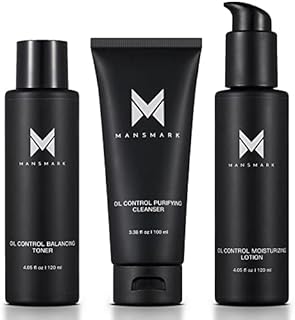 MANSMARK Skin Care Kit for Men - Advanced Men's Skin Care Including Exfoliating Face Wash, Moisturizer & Toner, Lightweight Mens Face Care Formula - Oil Control, Cleanse & Hydrate Your Skin