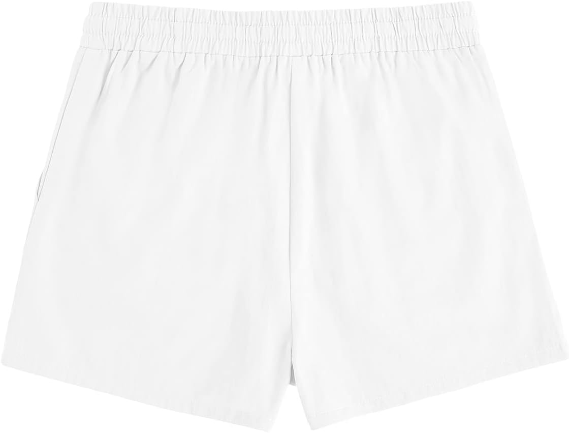 Imily Bela Girls Shorts Kids Casual Summer Drawstring Elastic Waist Short Pants with Pockets