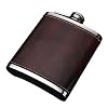 Echt leder heupfles 7oz, Outdoor Hunt Brandy Huishoudelijke artikelen, Bar Carry Liquor Wijn Set, Father Christmas Present (Color : Brown)