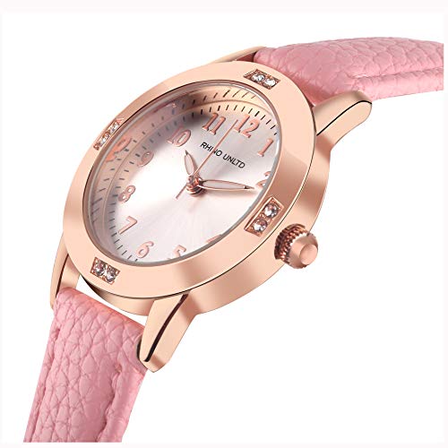 Tuotisi Ladies Watch Girls Watches For Gift Students Watches Simple Japanese Movement Casual Leather Band Watches For Ladies Fashion Women Watches (Silver) #TOP2