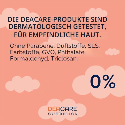 Deacare Natürliches flüssiges Babypuder für Babys und Babys. Verhindert Windelrötungen, trocknet und erfrischt die Haut nach dem Baden. 100 ml
