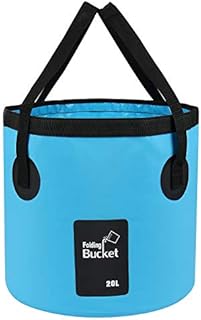 iGreely Folding Bucket - Foldable Camping Storage Container Collapsible Bucket 12L 15L 20L Portable Lightweight Pail for Camping Traveling Hiking Fishing Boating and Gardening (Blue(20L))