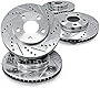 For 2014-2015 Kia Soul Front Rear eLine Drill Slot Brake Rotors