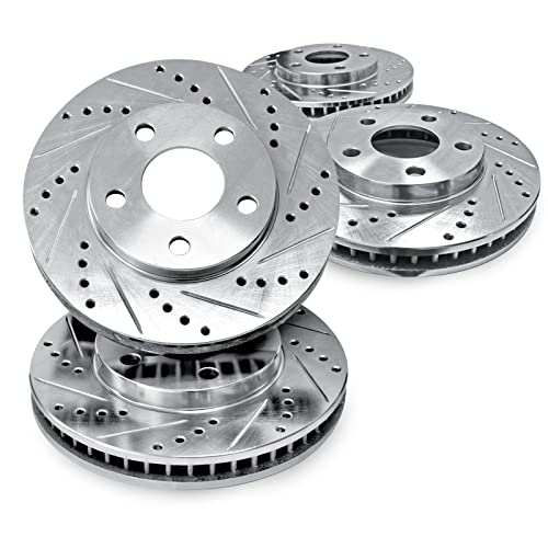 R1 Concepts Front Rear Brake Rotors Fits 2006-2012 Land Rover Range Rover