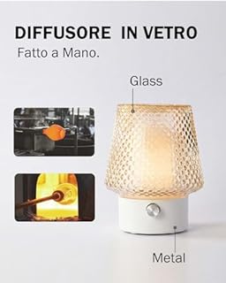 MULIN Diffusore di Oli Essenziali in Vetro, 100ML Diffusore Aromaterapia ad Ultrasuoni Ultra Silenzioso, 7 Colori LED, Senza BPA, Profumatore Ambiente per Relax e Benessere