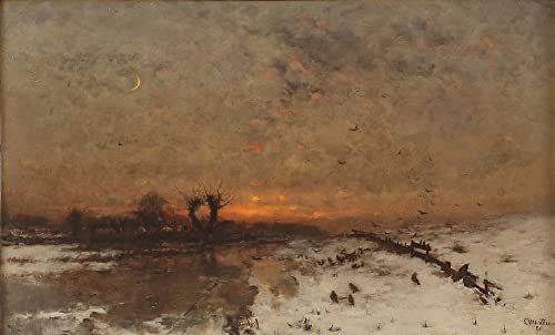 Affiches et gravures d'art Vinterstemning de Ludvig Munthe toile paysage d'hiver mélancolique