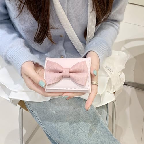 Womens Wallet with Card Holder Coin Purse Stylish Change Purse Sweet Bows Short Purse PU Leather Wallet for Trave2