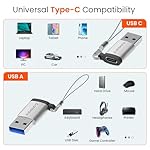 AMBRANE USB Type C Female to USB Male OTG Adapter with 5 Gbps High-Speed Data Transfer, Compatible with Laptops, Tablets, Smartphone, Chargers and More Devices (AOTG-A1, Grey) - MSDeals
