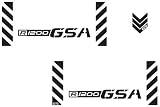 The Pixel Hut gs00024b Adventure Motorcycle Reflective Decal Kit"R1200 GS" for BMW GS Touratech Pann
