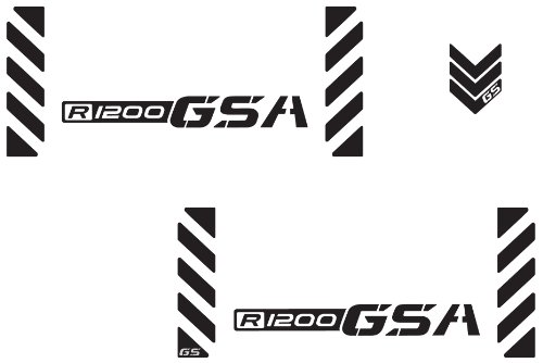 The Pixel Hut Gs00024B Adventure Motorcycle Reflective Decal Kit"R1200 Gs" For Bmw Gs Touratech Panniers - Black Reflective #TOP3