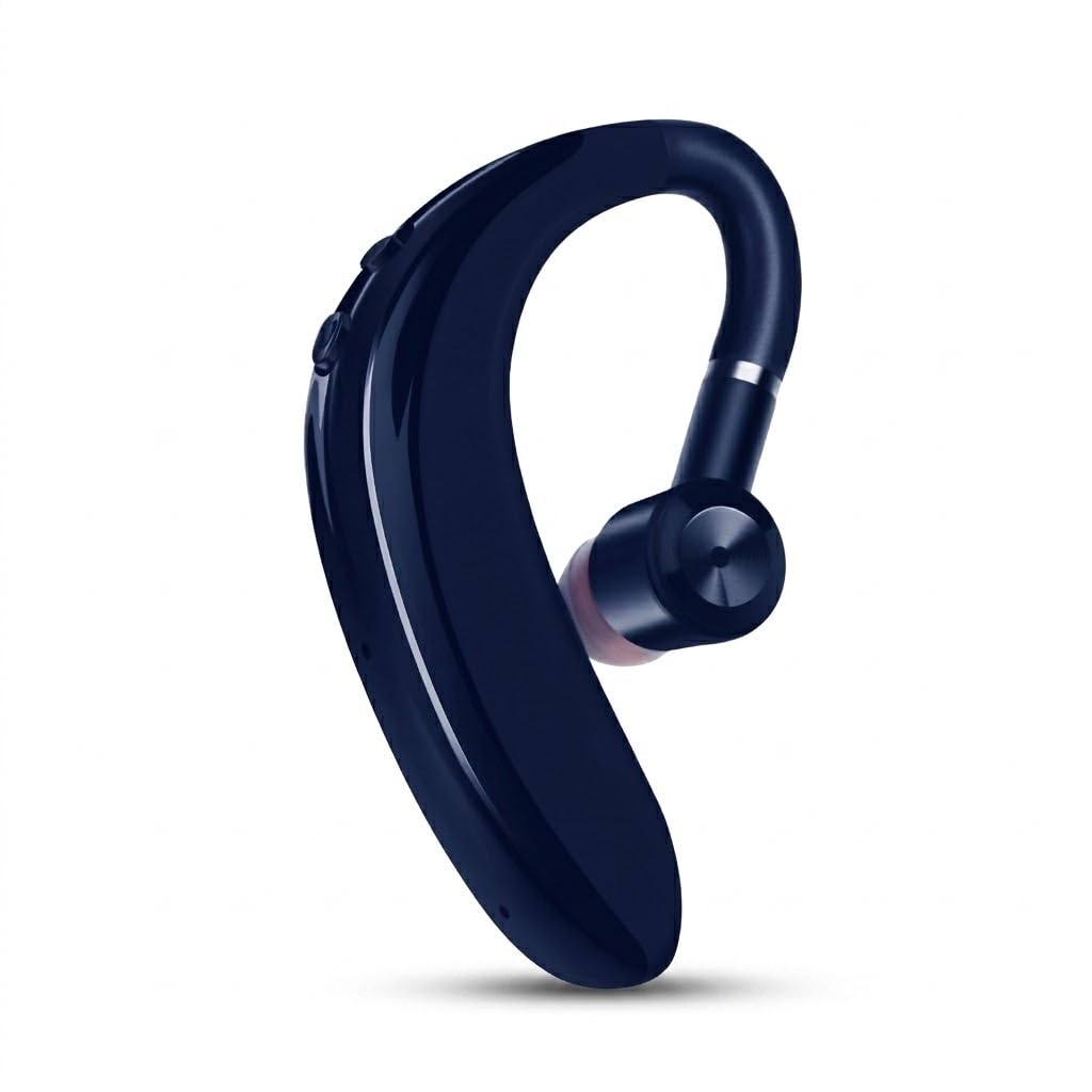 Drumstone 5 𝒀𝒆𝒂𝒓𝒔 𝑾𝒂𝒓𝒓𝒂𝒏𝒕𝒚 Wireless Bluetooth Headset S109 Charging, 360° Rotatable Ear Hook, Lightweight Single Ear Headphone for Android iOS Smartphones (Blue)-image-14