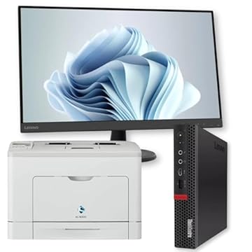 Lenovo Postazione ufficio completa Thinkcentre | Core i5-8500 fino a 3.50 ghz | Ram 32GB | SSD NVMe 1000 GB WiFi | Monitor 27" FHD con Stampante Laser BN | Win 11 Pro Garanzia 36 Mesi (Renewed)