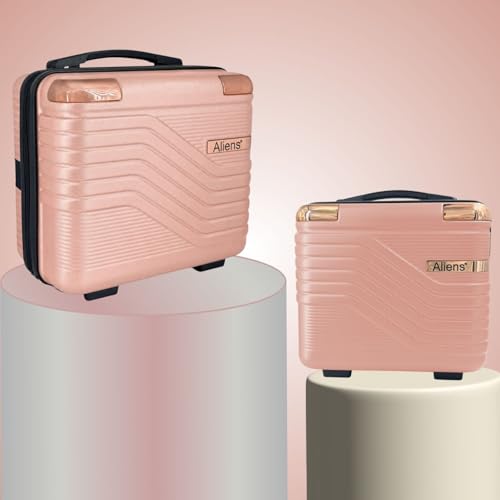 Image of Aliensware XL ABS Hard Shell Vanity Bag, Makeup Cosmetic Case Suitcase Organizer Box for Skincare, Jewellery, Clothes,Lipsticks,Nail Polishes,& Beauty Storage,Travel Luggage for Women-Aliens-3-RGD
