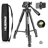 Huepar プロフェッショナル レーザー レベル 三脚 レーザー墨出し器用 – 146 cm 調節可能スタンド、高耐久、距離測定用、1/4 インチ & 5/8 インチ スレッド マウント、耐荷重10KG、地墨照射、滑り止め脚、携帯電話ホルダー付き(TPD14B1)