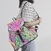 Ulalaza Geometric Backpack Holographic Reflective Backpacks Fashion Backpack