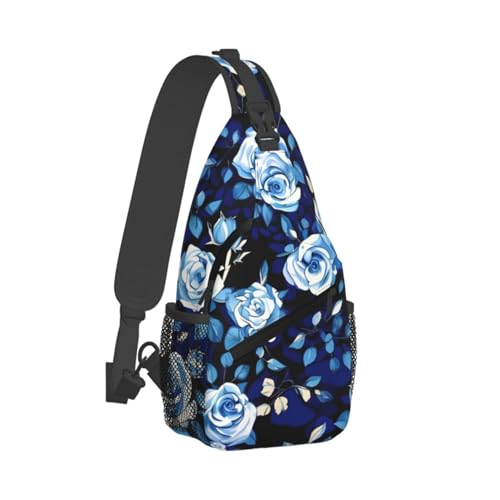 Mochila cruzada deportiva impermeable estilo floral negra miniatura 2