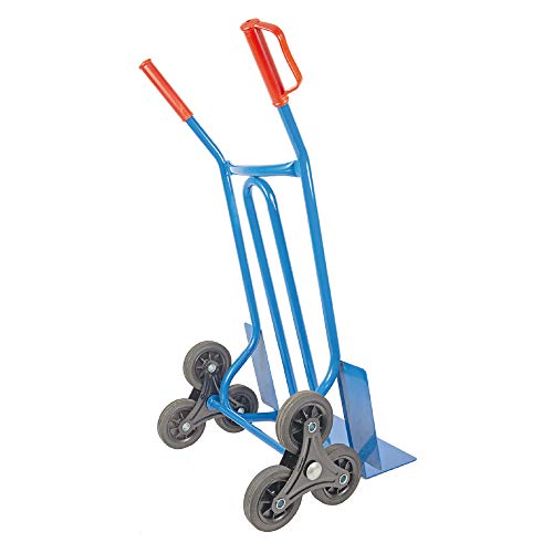 Foto von Trestles Profi Sackkarre Treppensteiger S01HS blau 250kg Sackkarren Sackkarre Vollgummireifen Sternräder Transportkarre Treppensackkarre Treppenkarre | Stahl | große Schaufel | Sicherheitsgriffe