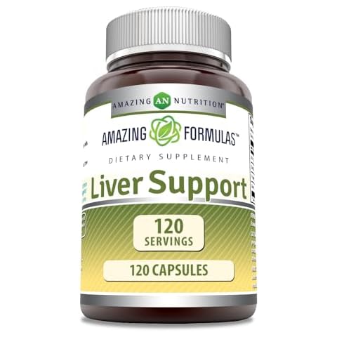 Amazing Formulas Liver Support 120 Capsules Supplement | Natural Herbal Formula | Contains Milk Thistle, Dandelion Root, Yellow Dock Root & Beet Root* Cover