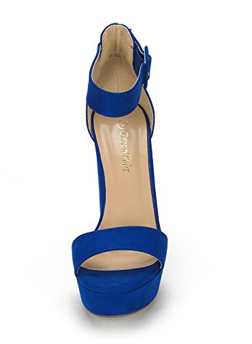 Dream Pairs Womens Hi-Lo High Heel Platform Pump Sandal Royal Blue - 10 #TOP5