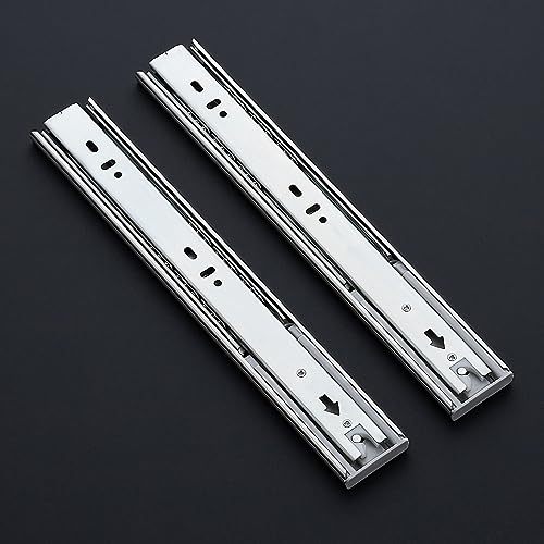 Image of Ravinte 10 Pairs 20 Pack Full Extension Ball Bearing Drawer Slides Soft Close Silver Drawer Rails Track 12 Inch Side Mount