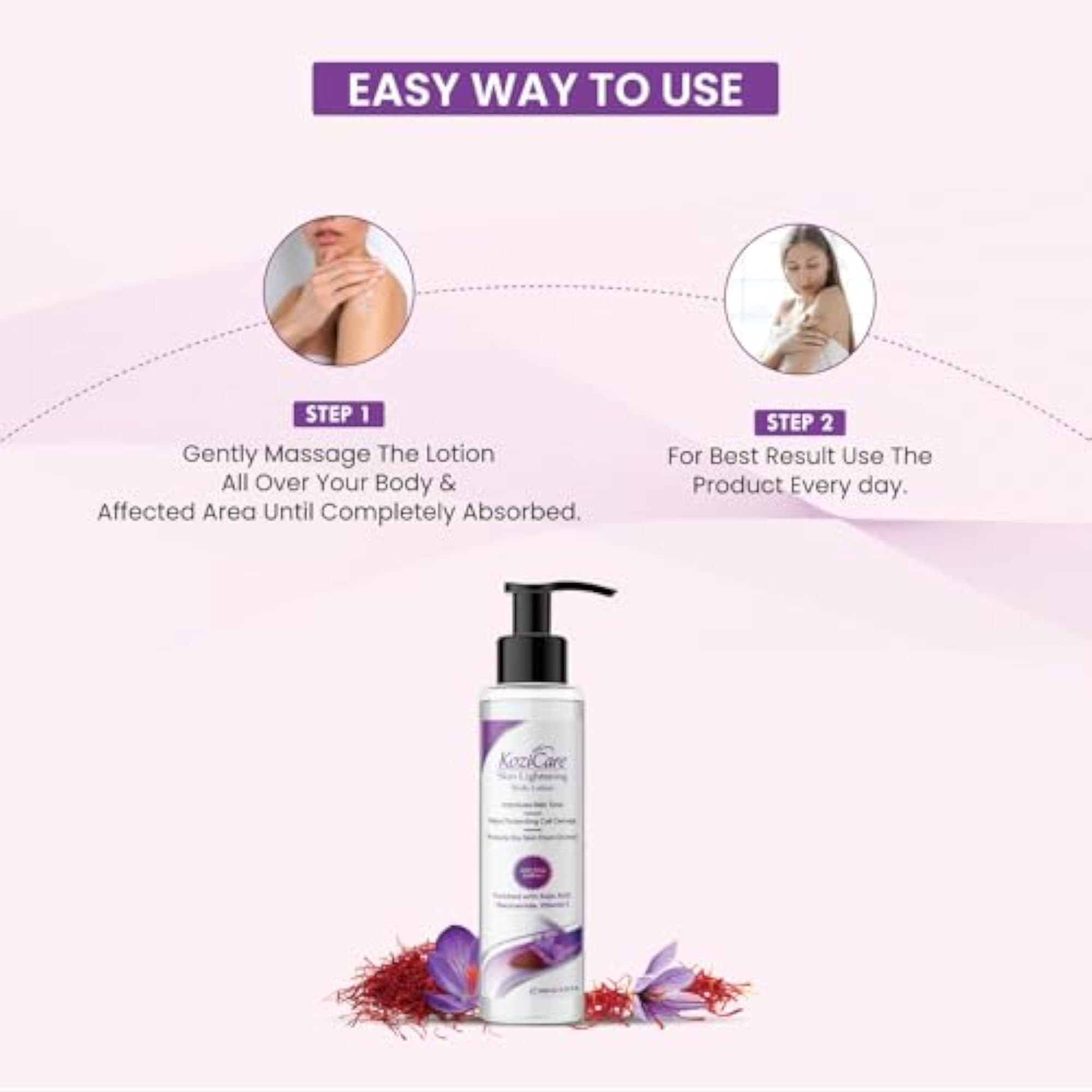 Real Saffron Lightening Body Lotion with Kojic Acid & Vitamin E