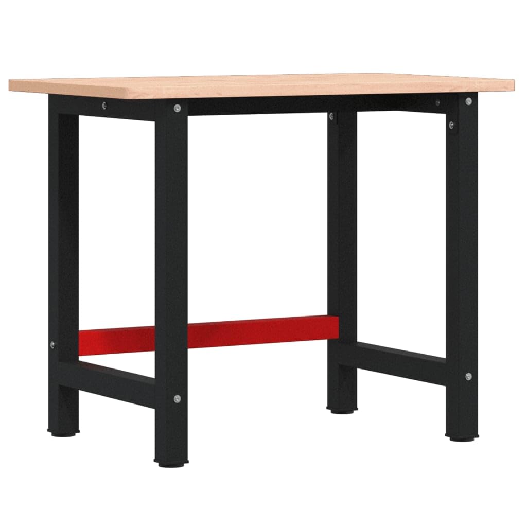vidaXL Werkbank 100x60x81,5 cm Massivholz Buche Rechteckig, Arbeitstisch, Werkzeugbank, Werkbank Massivholz, Werktisch, Werkbank Holz, Werkbank Metall