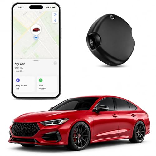 Magnetic Hidden GPS Tracker for Vehicles,Magnetic Waterproof Car Tracker, No Monthly fees, Mini Portable GPS Tracker for Bike,Trucks, Fleet, Motorcycle, Anti-Theft (iOS Only)