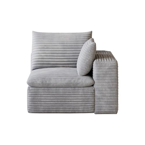 Sofá modular de espuma flexible precomprimido en tela gris premium 7