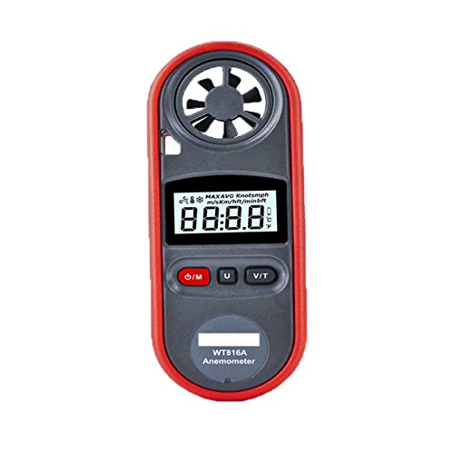 Anémomètre numérique LCD portable - Mesure de la vitesse du vent - Thermomètre pour la planche à voile, la voile, la pêche, le cerf-volant et l'alpinisme, etc