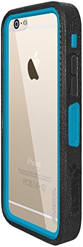 Amzer Crusta Rugged Embedded Tempered Glass Case with Belt Clip Holster for iPhone 6 Plus, iPhone 6s Plus (For Silver, Gold & Rose Gold iPhone 6/6s Plus) - Black on Blue