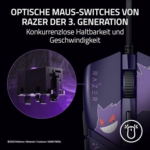 Razer Cobra Gengar Edition - Leichte kabelgebundene Gaming-Maus - 8500 DPI Sensor - 58g - optische Mausschalter 3th Gen… – Ansicht 5