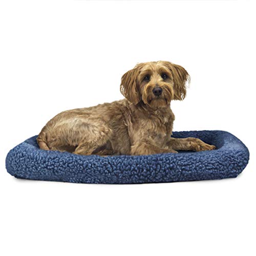 Furhaven Pet Dog Bed Kennel Pad | Faux Lambswool & Sherpa Crate or