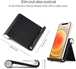 Mobile Phone Holder, Phone Stand Desk Desktop Mobile Holder Adjustable Foldable Portable Video Call Mount (1PH -Black)