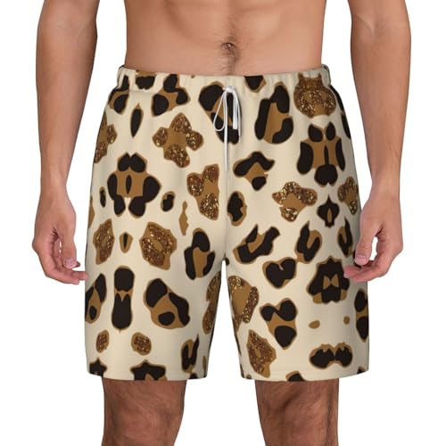Short de bain respirant homme à séchage rapide été imprimé léopard