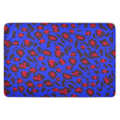 susiyo Trendy Blue Leopard Bed Pads for Incontinence Mattress Protector Anti-Slip Waterproof Pads (56