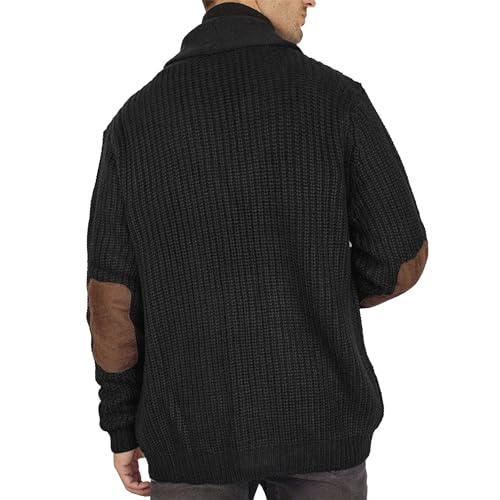Mens Ribbed Winter Cardigan Sweaters Long Sleeve Casual V Neck Outerwear Button Down Knitted Sweater with Pockets3