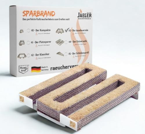 Jaeger Original Spar-Brand Gr. 3 aus Edelstahl Made in Germany 20 Stunden Kaltrauch. Cold Smoke Generator Food Smoker Kaltrauch Räucherschnecke