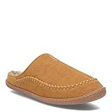 Clarks (クラークス) メンズ スエードレザー オープンバックスリッパ JMS0345 - 暖かいプラッシュシェルパ裏地 - 屋内/屋外 家用スリッパ メンズ, シナモン, 9 Wide