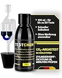 eluxion TESTCHEM Zylinderkopfdichtung Tester 100 ml - CO2 Abgastest für Kühlwasser und Kühlsystem - Testkit zur Prüfung defekter Kopfdichtungen - universal für wassergekühlte Motoren
