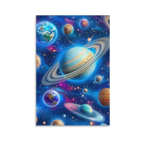 Toile Cosmic Planète pour salon moderne : sublimez votre décoration murale 50x75