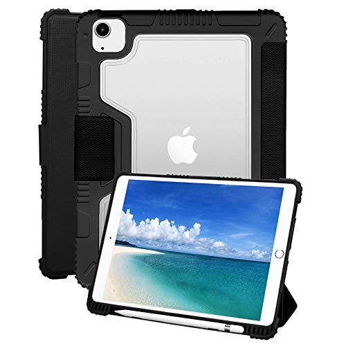 KANNIL Coque pour iPad Air 4 10.9 2020 / iPad Pro 11 Coque 2020 2018, Support Magnétique Robuste 360 ° Antichoc Coque de Protection avec Porte-Crayon Fonction Veille/Réveil Automatique Cover
