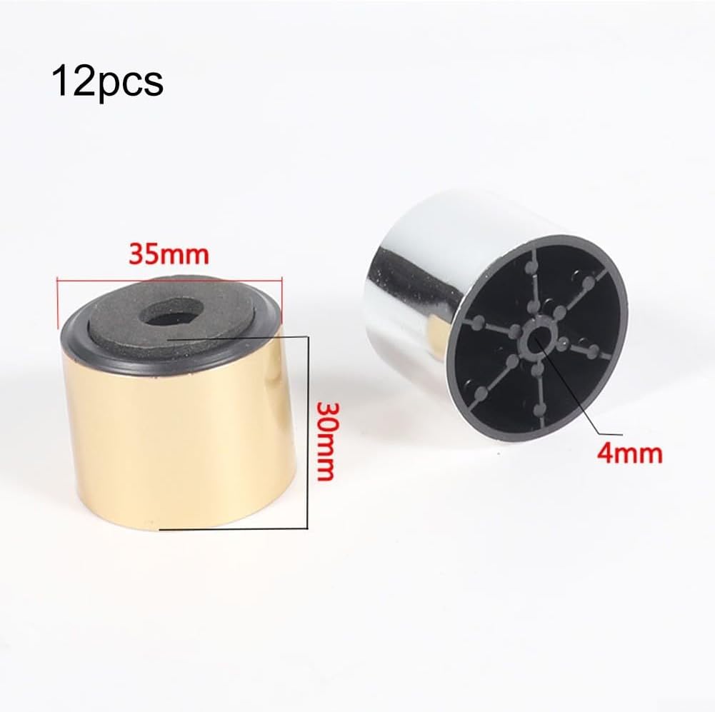 Speaker Isolation Pads 12pcs Shock Absorbing Audio Equipment Feet Plastic and Sponge Vibration Dampers for Stereo Speakers Amplifiers Subwoofers Sound Quality Enhancement(Gold 35x30)