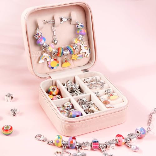 UFU Charm Bracelet Making Kit, 66Pcs DIY Jewelry Making Kit, Girls Gifts Toys Crafts for Girls Ages 5-12, with a Portable Bracelet Organizer Box by UFU - Image 3